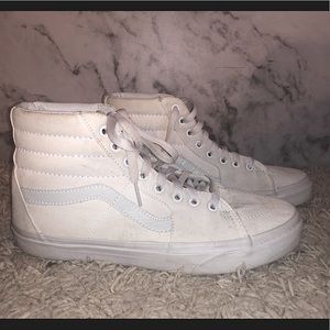 Vans Canvas Sk8-HI White High Top Shoes
